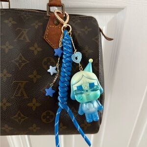 Blue Character Keychain with Stars